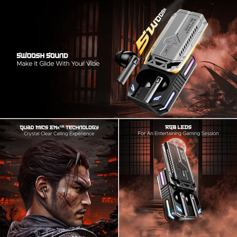 boAt Immortal Katana Blade 2.0 Gaming True Wireless Earbuds (Gray)