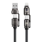 GRIPP PowerUp Konnect 4-in-1 Cable – Fast Charging & Data Sync Cable (Black)