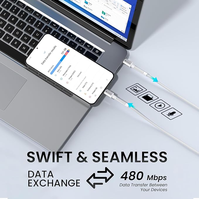 Portronics Konnect X 27W Type-C to Lightning Cable – Fast Charging Cable