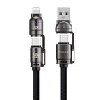 GRIPP PowerUp Lanyard 4-in-1 Cable – Fast Charging & Data Sync Cable (Black)