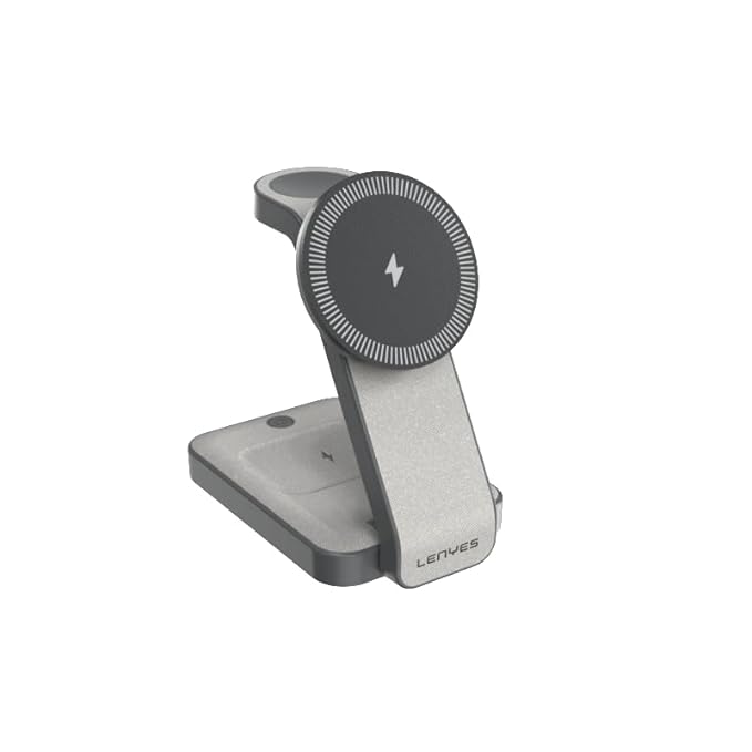 Lenyes Magnetic Wireless 15W Charger PW313 – Foldable 3-in-1 Wireless Charging Station
