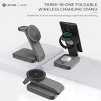 Lenyes Magnetic Wireless 15W Charger PW313 – Foldable 3-in-1 Wireless Charging Station