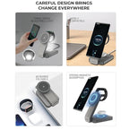 Lenyes Magnetic Wireless 15W Charger PW313 – Foldable 3-in-1 Wireless Charging Station