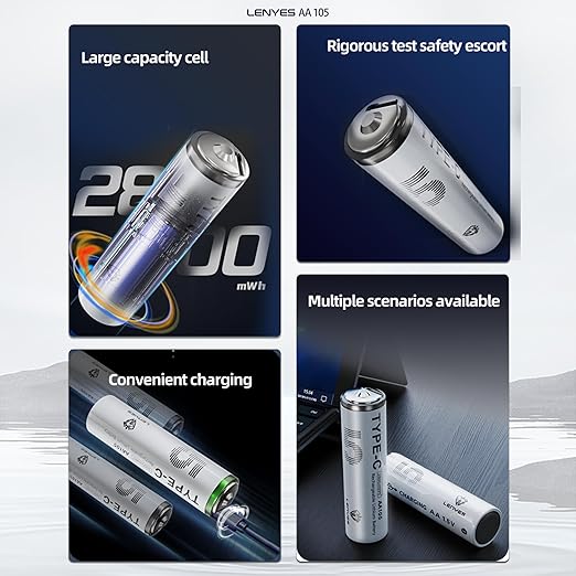 Lenyes AA105 USB Type-C Rechargeable AA Battery