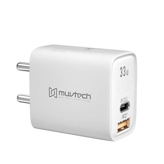 Muvtech Air Dash PD33W-06193 Charger – Dual Port Fast Charging Adapter