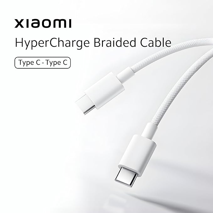 Mi Sonic HyperCharge USB-C to USB-C Braided Cable – Fast Charging & Data Sync Cable
