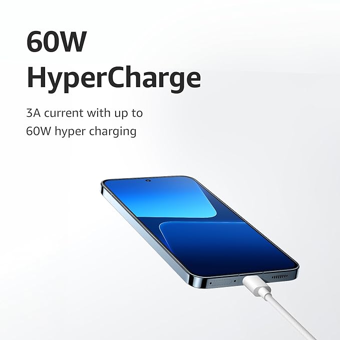 Mi Sonic HyperCharge USB-C to USB-C Braided Cable – Fast Charging & Data Sync Cable