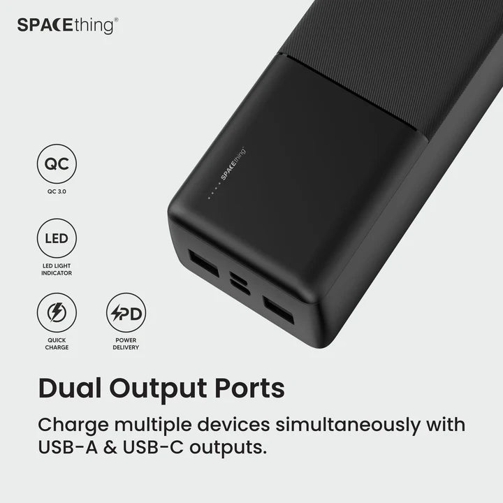 SpaceThing Milos Plus 20000mAh 22.5W Fast Charging Power Bank Black
