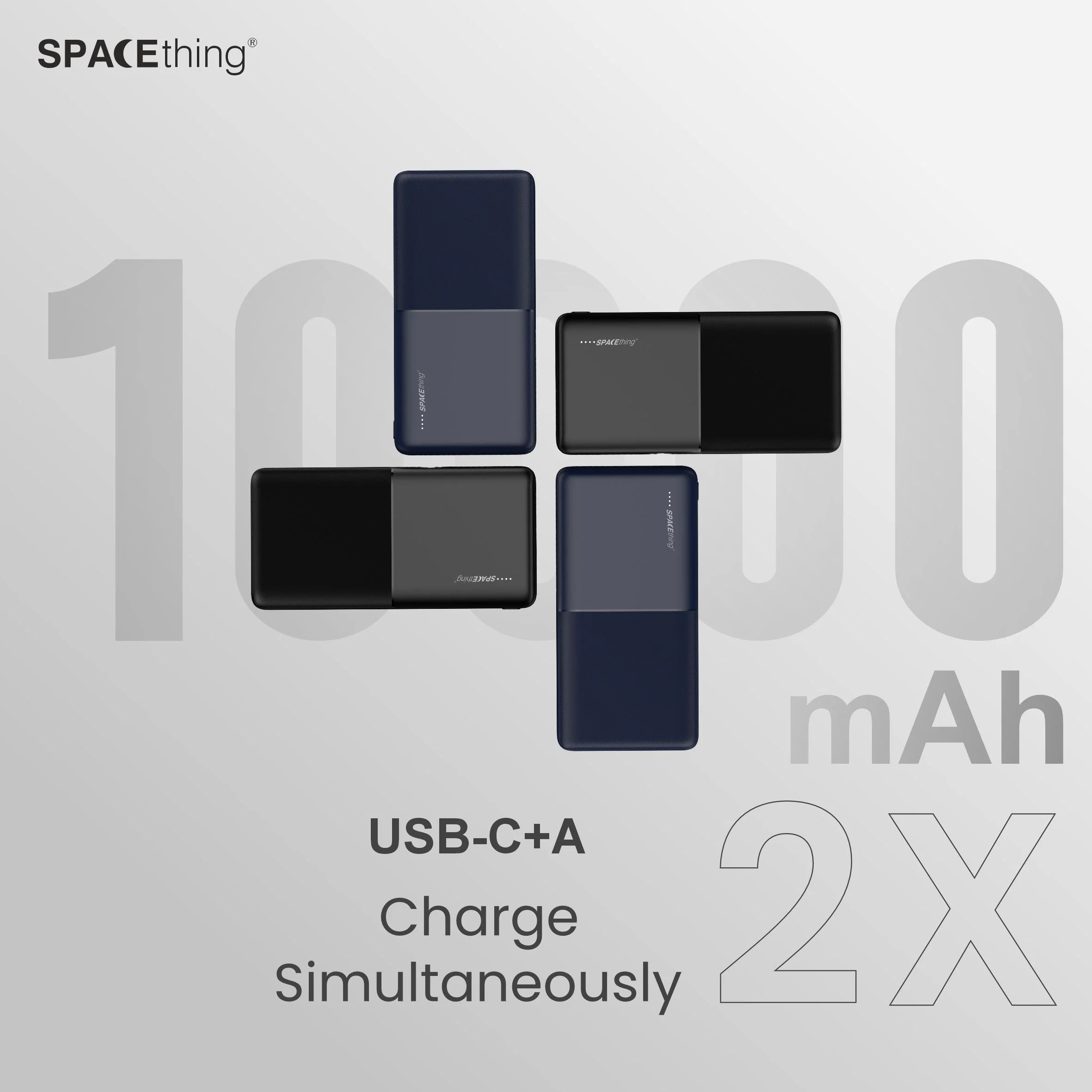 SPACEthing Milos 10000mAh PD 22.5W Power Bank Black