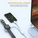 Muvtech VIXO 2-in-1 Watch Charge Cable – USB-C Fast Charging Cable (White)