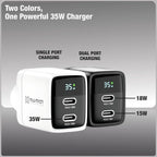 Muvtech Air Dash Mini PD35W Charger – Dual USB-C Fast Charging Adapter