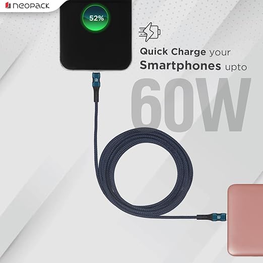 Neopack USB-C to USB-C 60W Cable – Fast Charging & Data Sync Cable