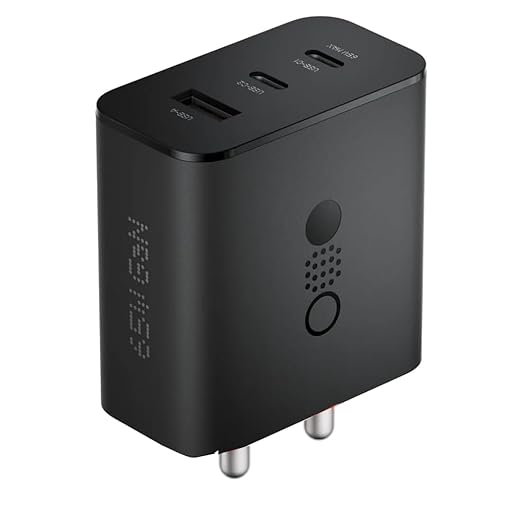 Nothing Power 65W Charger – GaN 3-Port Fast Charging Adapter (Dark Grey)