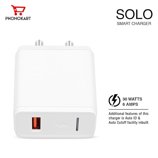 Phonokart Solo 30 Type-C Charger – 30W PD Fast Charging Adapter