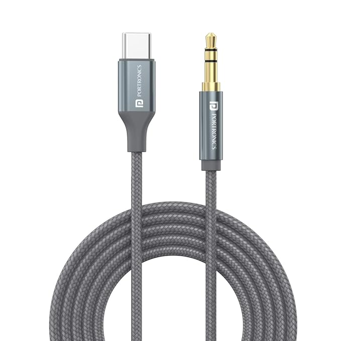 Portronics iKonnect Type-C to AUX Cable POR 1890 – USB-C to 3.5mm Audio Adapter