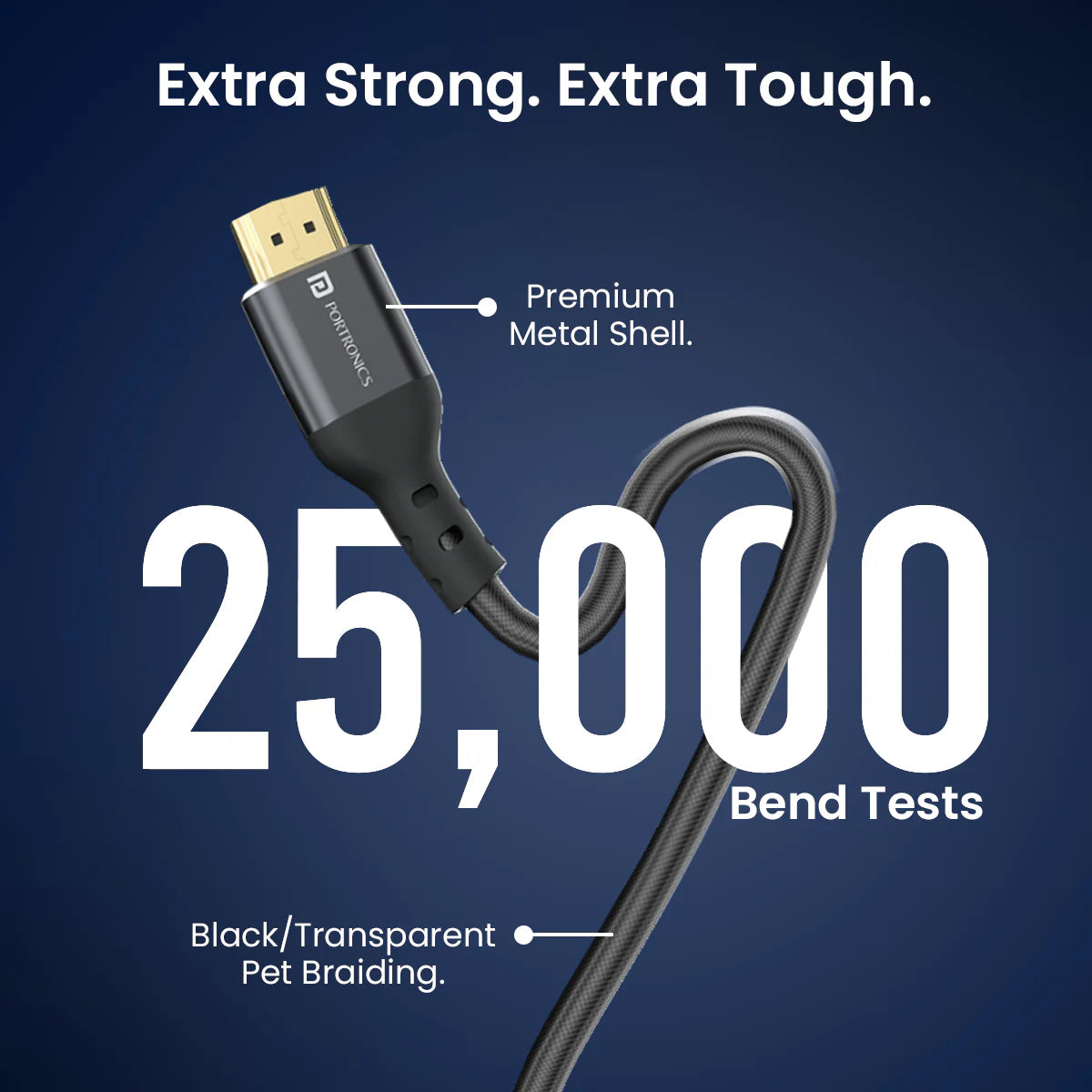 Portronics HDMI Cable – High-Speed 4K HDMI Cable for TV, Laptop, Monitor & Projector