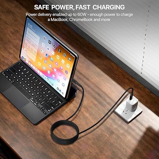 GRIPP PowerUp Type-C to Type-C 60W Cable – Fast Charging & Data Sync Cable