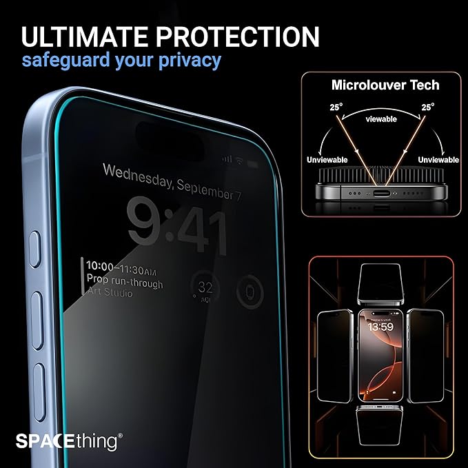 SpaceThing 360° Tempered Glass Screen Protector for iPhone 17 Pro