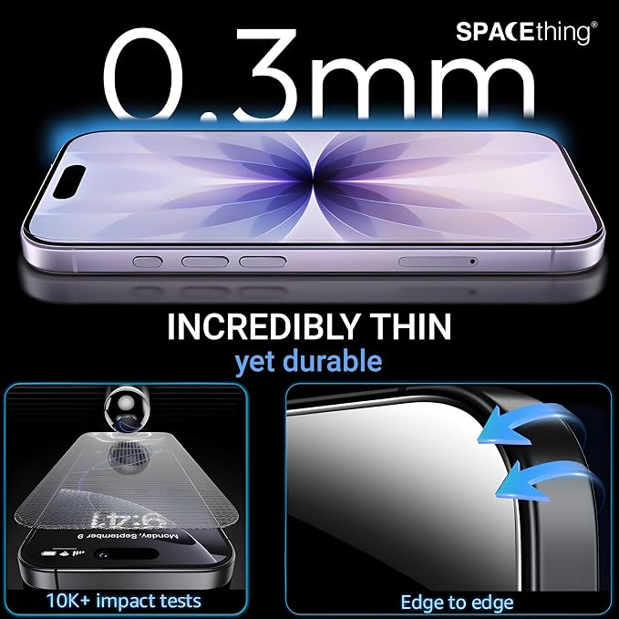 SpaceThing 360° Tempered Glass Screen Protector for iPhone 17 Pro