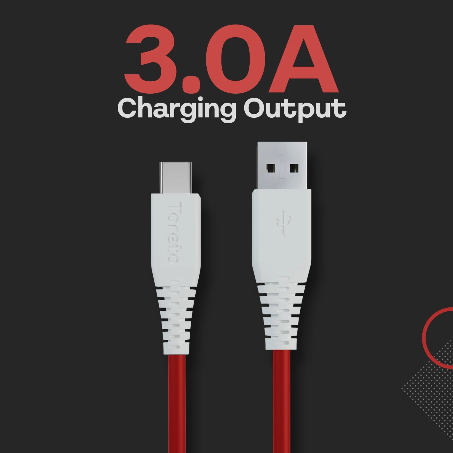 Toreto TOR-866 Tor-Cord Dash Type-C Cable – Fast Charging & Data Sync Cable