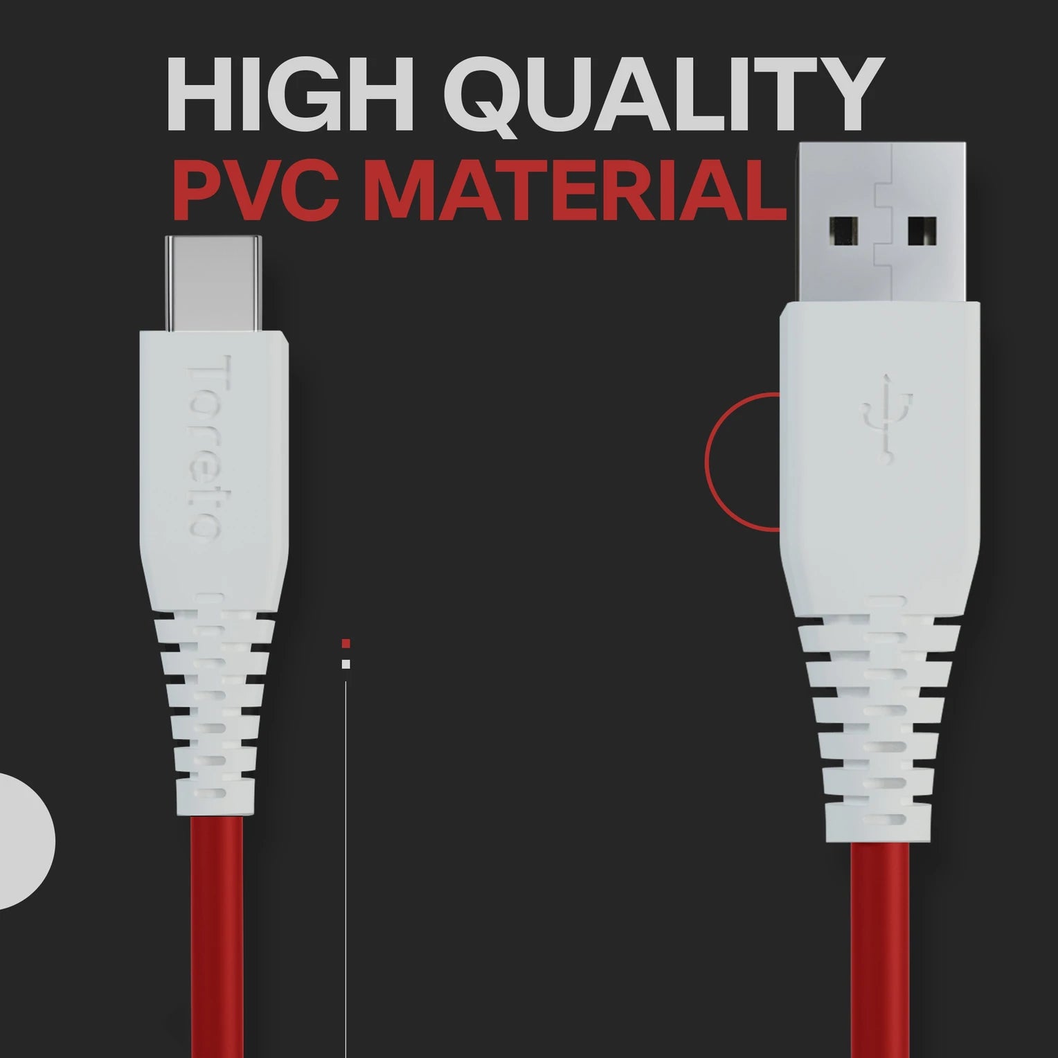 Toreto TOR-866 Tor-Cord Dash Type-C Cable – Fast Charging & Data Sync Cable