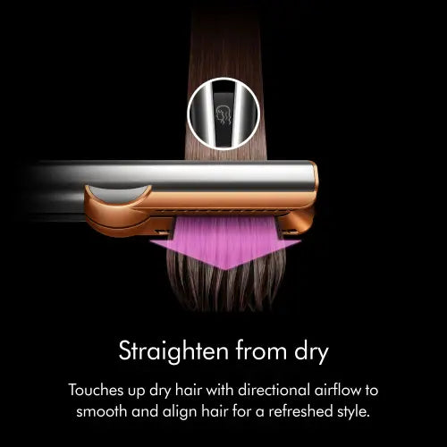 Dyson Airstrait™ Hair Straightener | Wet-to-Dry Air Straightening | No Hot Plates | No Heat Damage | Ceramic Pink & Rose Gold