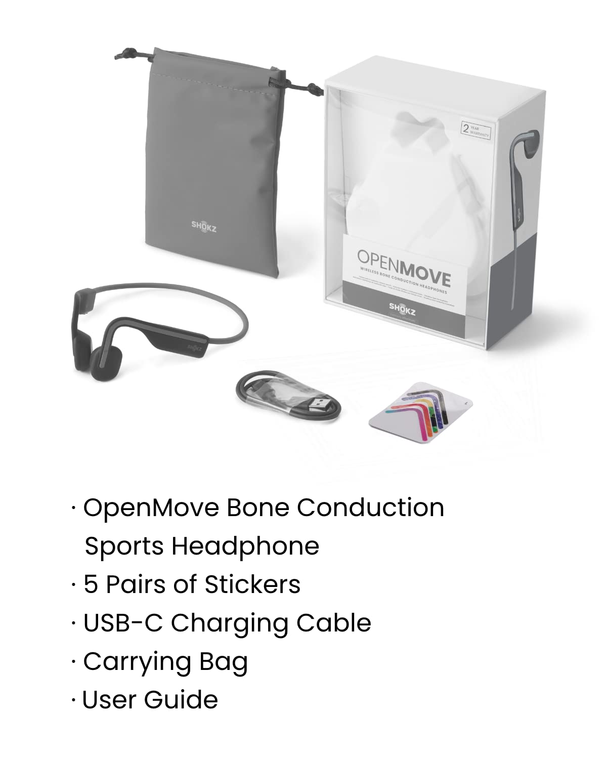 Shokz OpenMove Open-Ear Bone Conduction Bluetooth Headphones