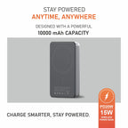 Muvtech Slim II 10000mAh Magnetic Wireless Power Bank Gray