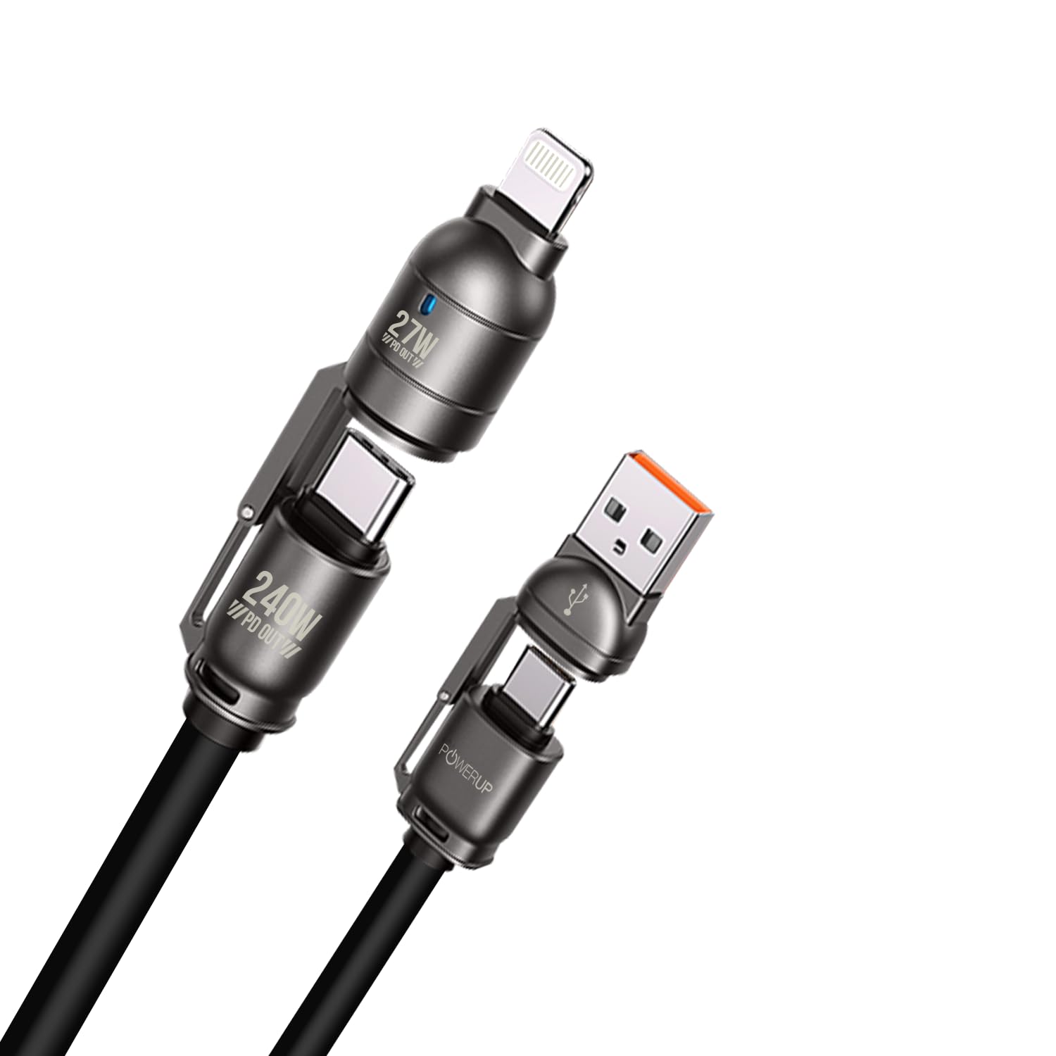 GRIPP PowerUp Stretch 4-in-1 Cable – Black