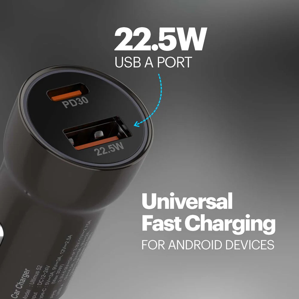 Stuffcool Ultimus 22.5W Car Charger – USB & Type-C PD Fast Charging