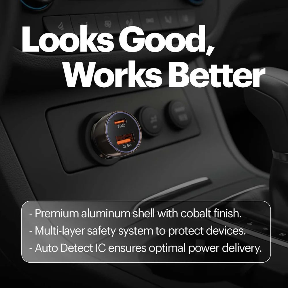 Stuffcool Ultimus 22.5W Car Charger – USB & Type-C PD Fast Charging