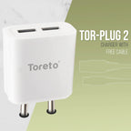 Toreto TOR-PLUG 2 TOR-537 – Dual USB Fast Charging Wall Adapter