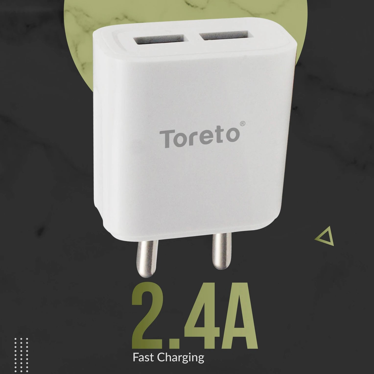 Toreto TOR-PLUG 2 TOR-537 – Dual USB Fast Charging Wall Adapter