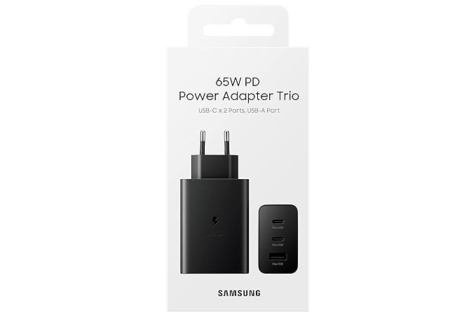 Samsung 65W Charger EP-T6530NBNGIN – Trio Super Fast Charging Adapter