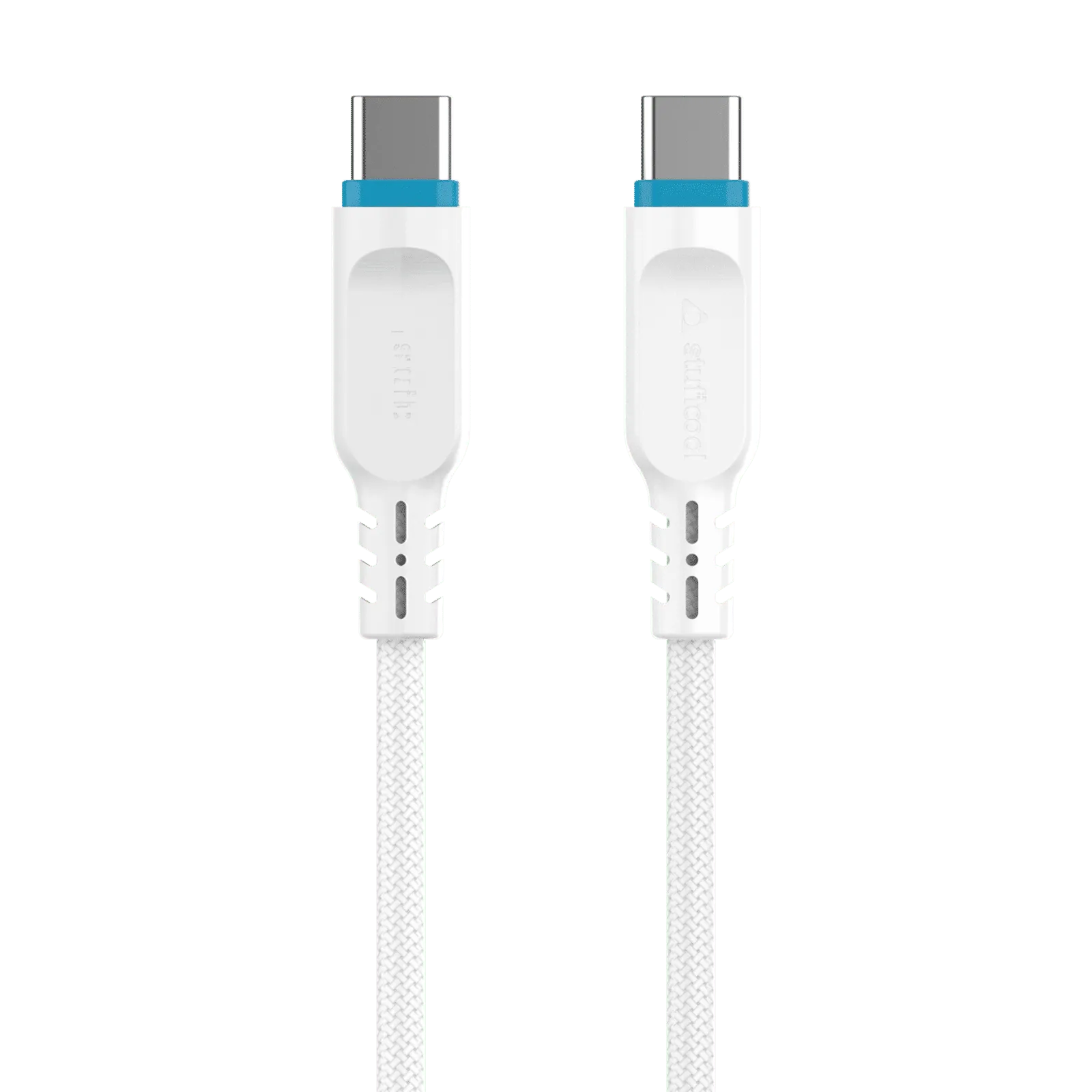 Stuffcool Tug USB-C to USB-C 100W Cable – 5A Braided Fast Charging Cable (White)