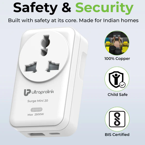 UltraProlink Surge Mini 20 UM1188 – Fast Car Charger with USB & Type-C PD