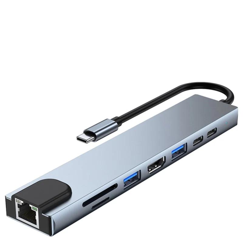 Hammok Type-C 8 in 1 Hub – SMASH | 4K HDMI Multiport USB-C Hub