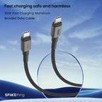 SpaceThing Volt 60W USB-C to USB-C Cable 2m Black