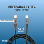 SpaceThing Volt 60W USB-C to USB-C Cable 2m Black