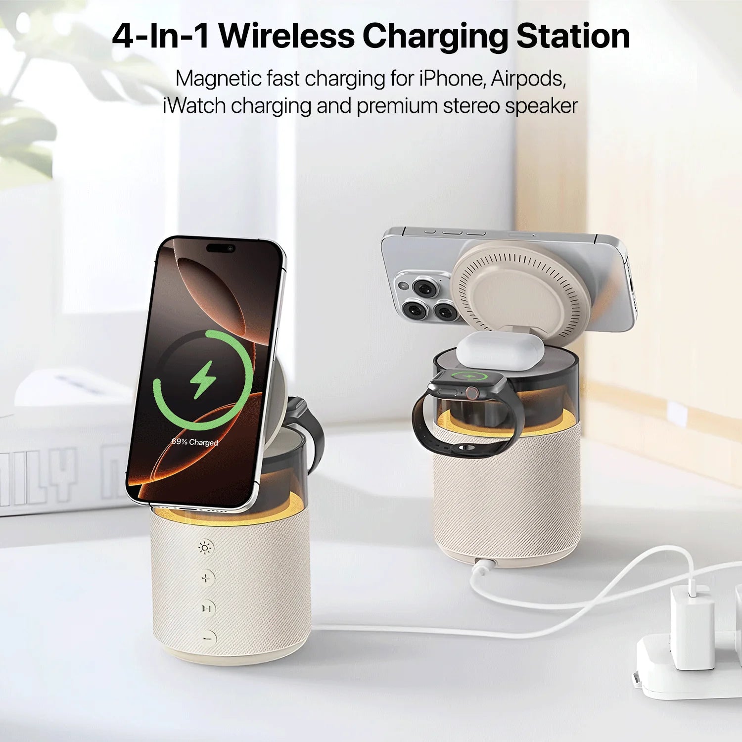 Vaku Luxos 4-in-1 Speaker with Charger TrioStation Bluetooth Speaker