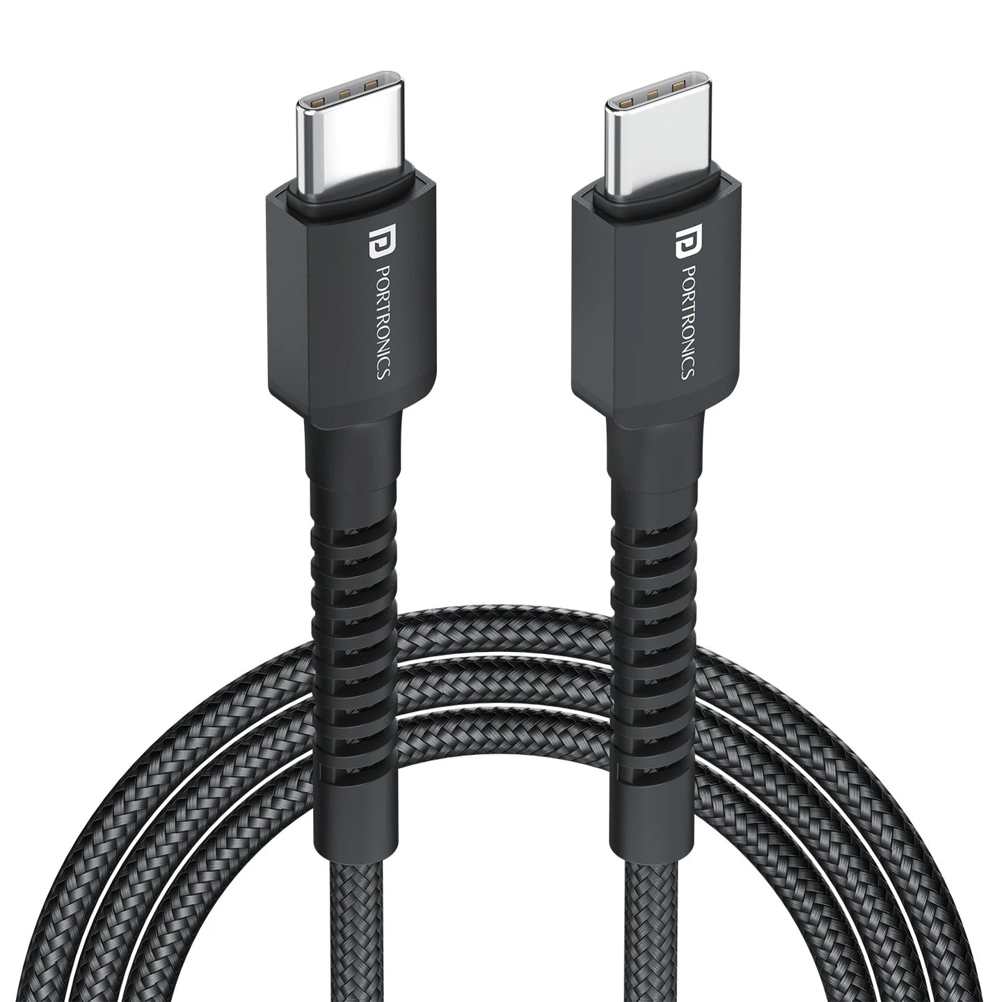Portronics Konnect X 60W USB-C to USB-C Cable – Fast Charging & Data Sync Cable
